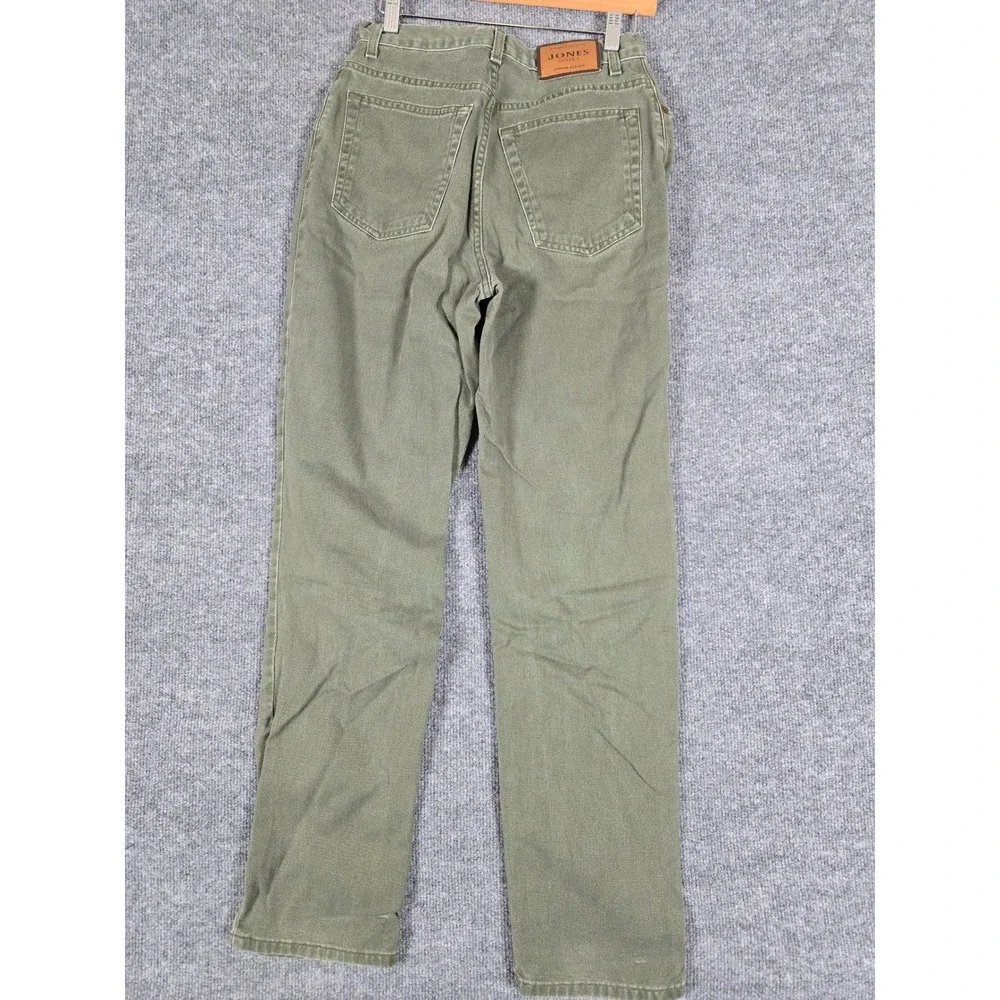 Jones Sport Womens Olive Green‎ Canvas Pants Size 6 High Rise Straight Leg